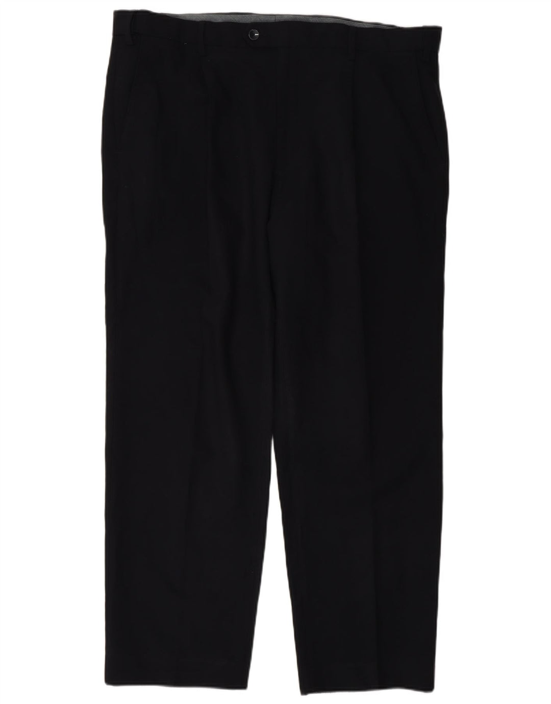 Pantaloni da abito regolari da uomo Marks & Spencer W38 L29 poliestere blu navy