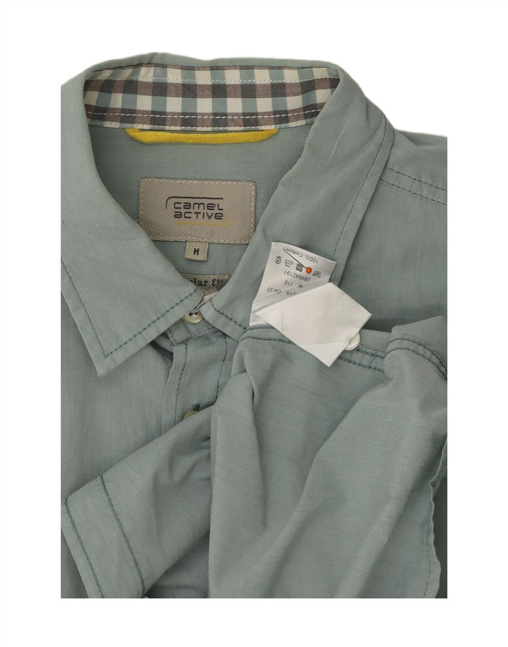 CAMEL ACTIVE Mens Regular Fit Short Sleeve Shirt Medium Blue Cotton