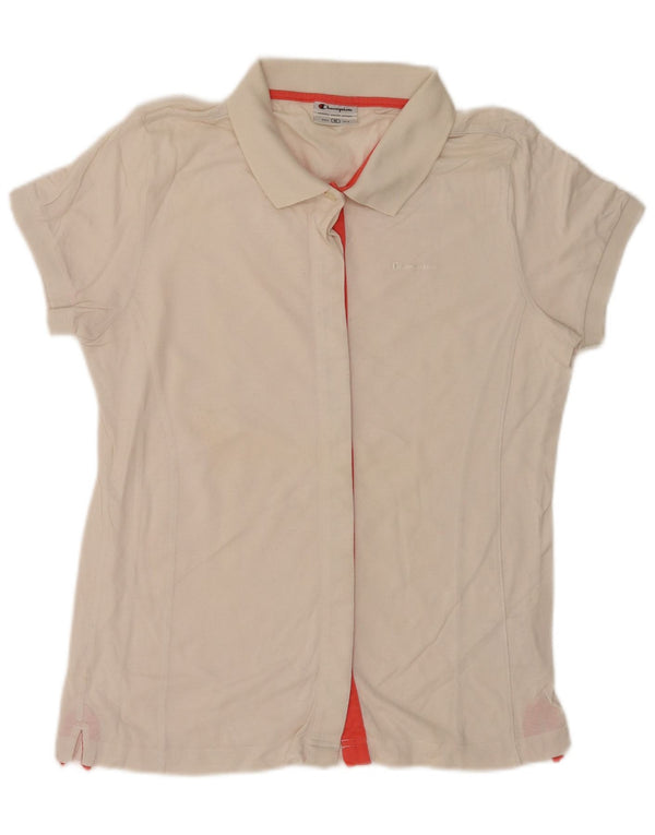 Champion Chemise à manches courtes pour femme UK 14 en coton blanc moyen