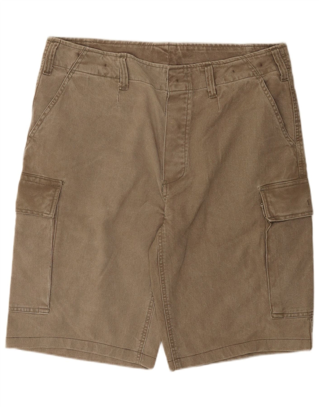 Vintage Mens Cargo Shorts W36 Large Khaki Cotton