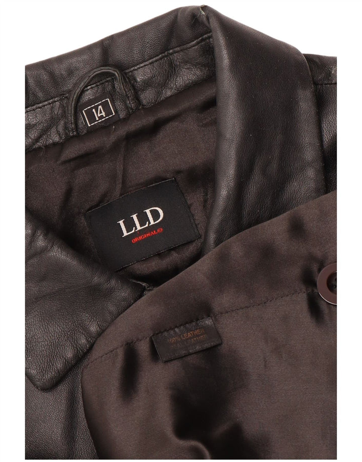 LLD Womens Leather Jacket UK 14 Large Black Leather