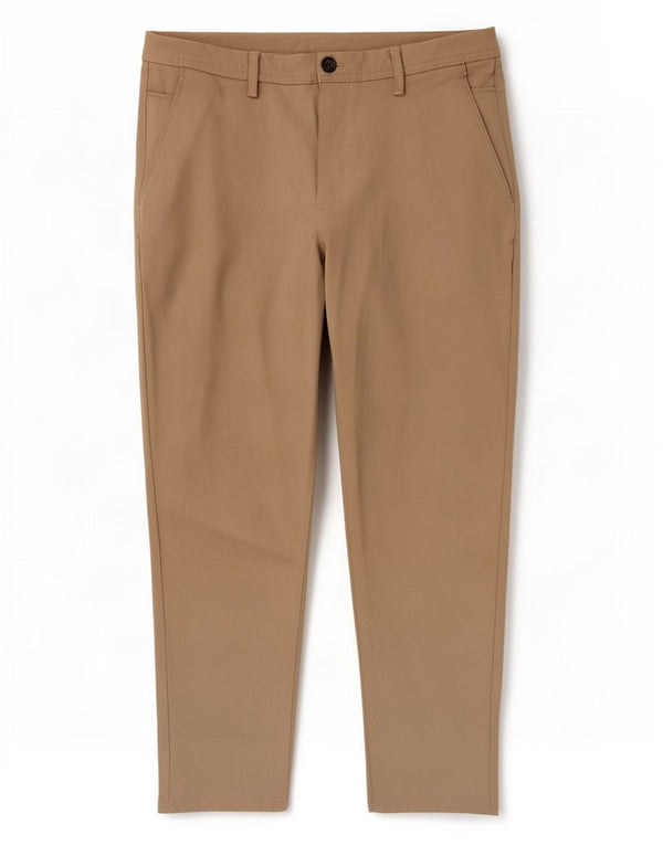 Zara Mens Slim Chino Calças EU 44 Grande W34 L26 Bege Viscose