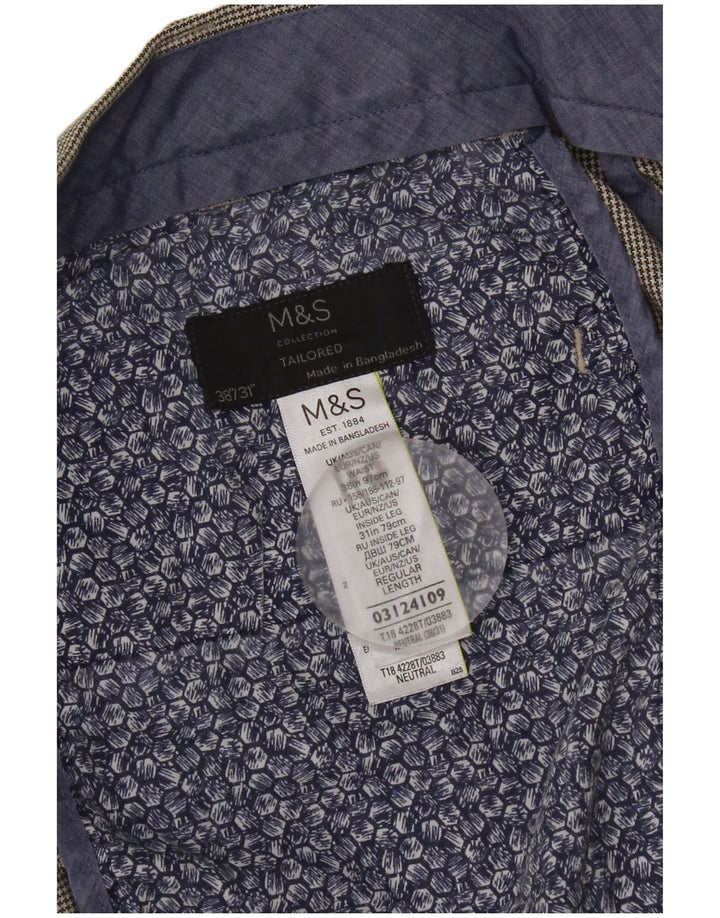 Marks & Spencer Lige jakkesæt til herrebukser W38 L31 Grå Houndstooth
