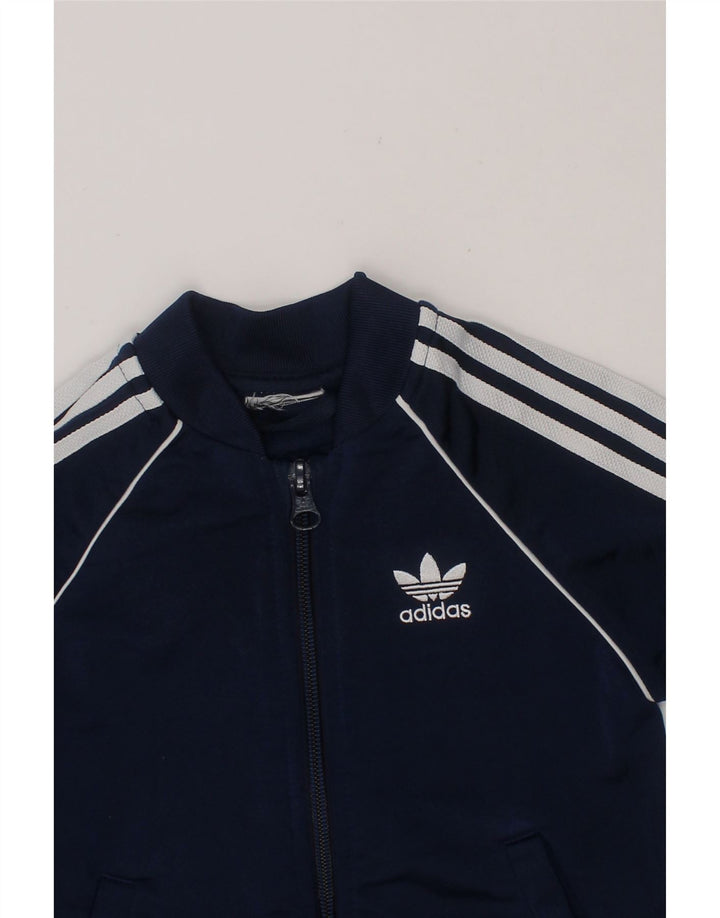ADIDAS Boys Tracksuit Top Jacket 2-3 Years Navy Blue Vintage Adidas and Second-Hand Adidas from Messina Hembry 