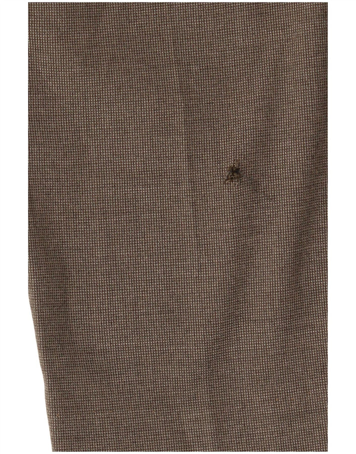 Marks & Spencer Mens Slim Fit Casual Trousers W36 L29 Brown Polyester