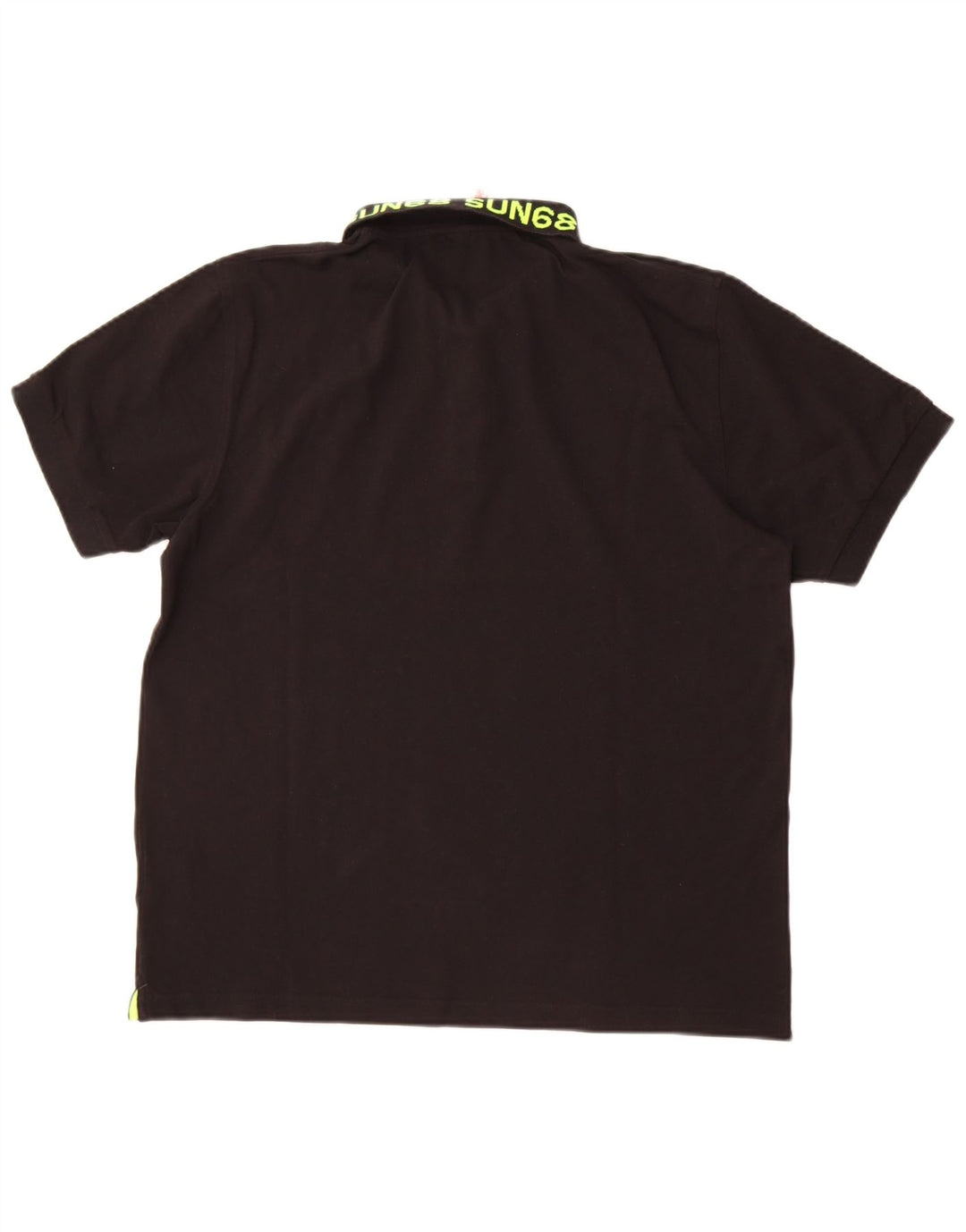 Sun68 Mens Graphic Polo Shirt 2XL Black Cotton
