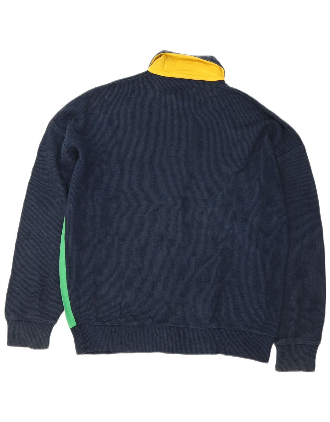 Peter Brown Mens Cardigan Sweater IT 48 Medium Navy Blue Colourblock Cotton