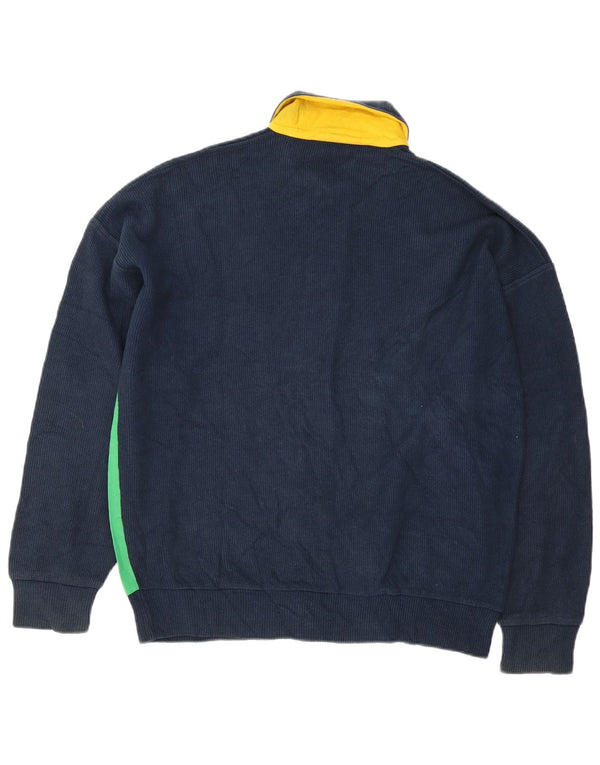Peter Brown Herre cardigan sweater IT 48 Medium Navy Blue Colourblock Bomuld