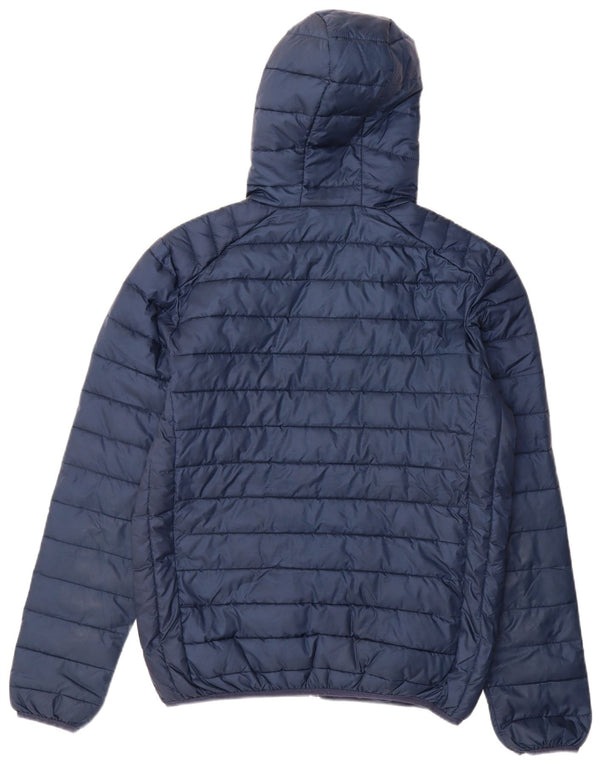 Ellesse Chaqueta acolchada con capucha para hombre UK 38 Medium Azul marino Poliéster