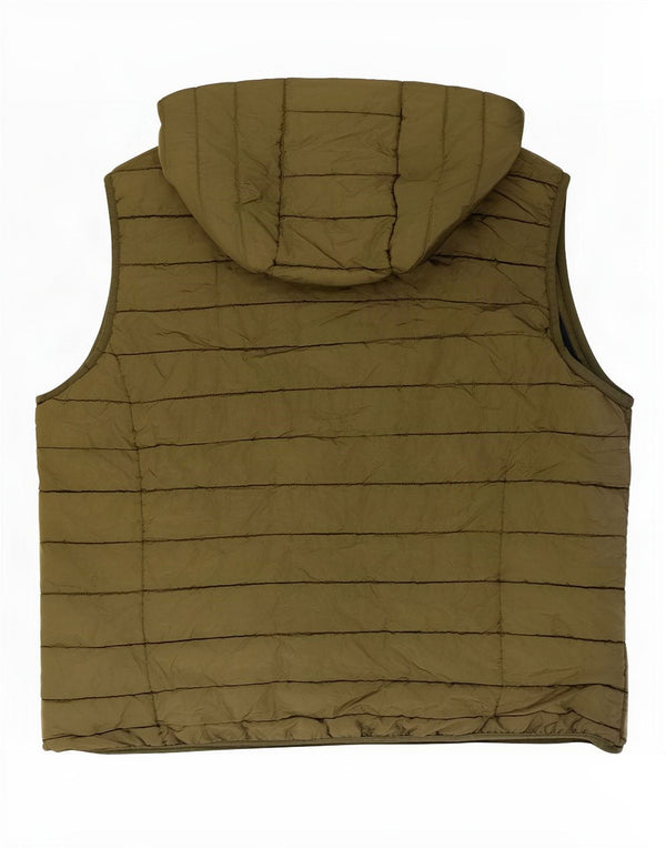 Jack & Jones férfi kapucnis, párnázott Gilet UK 40 nagyméretű khaki poliészter