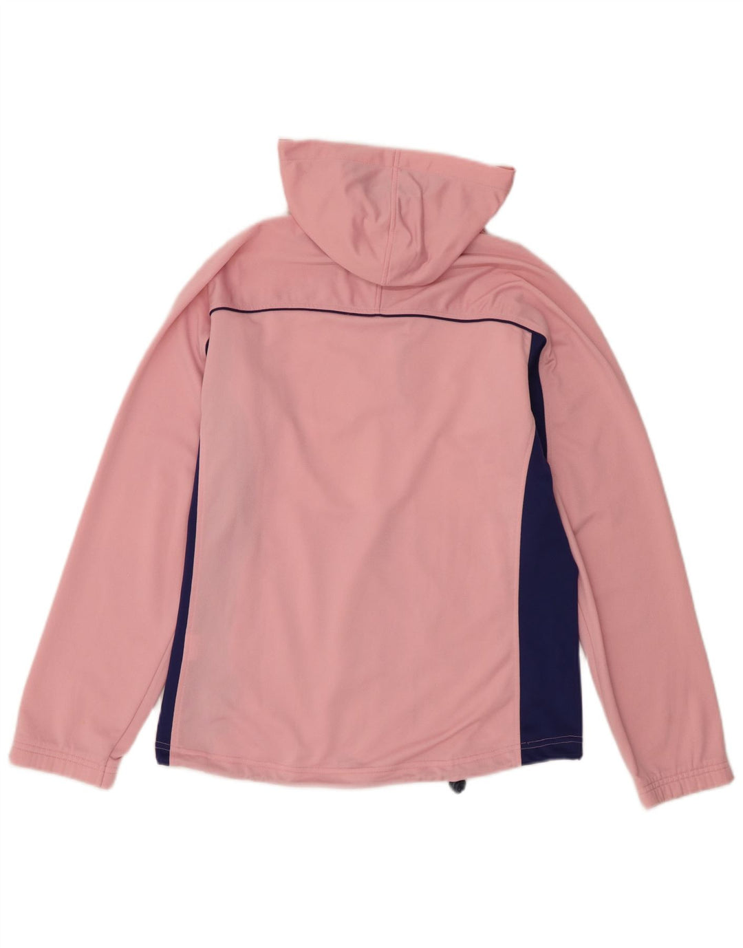 Asics Womens Hooded Tracksuit Top Jacket UK 14 Medium Pink Colourblock