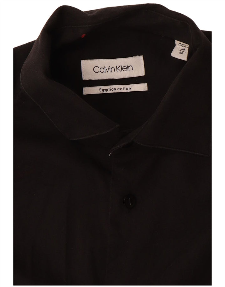 Calvin Klein Mens Shirt Size 38 Small Black Cotton