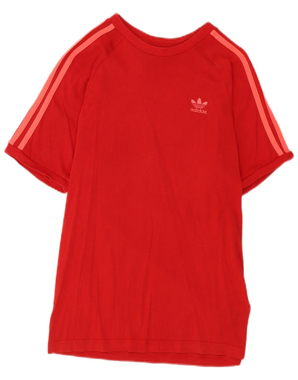 Adidas Damen T-Shirt Top UK 6 XS Rot Baumwolle