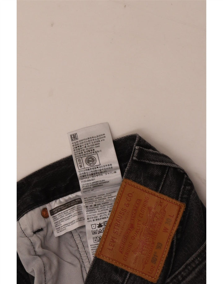 Levi's Mens 501 Straight Jeans W30 L28 Grey Cotton
