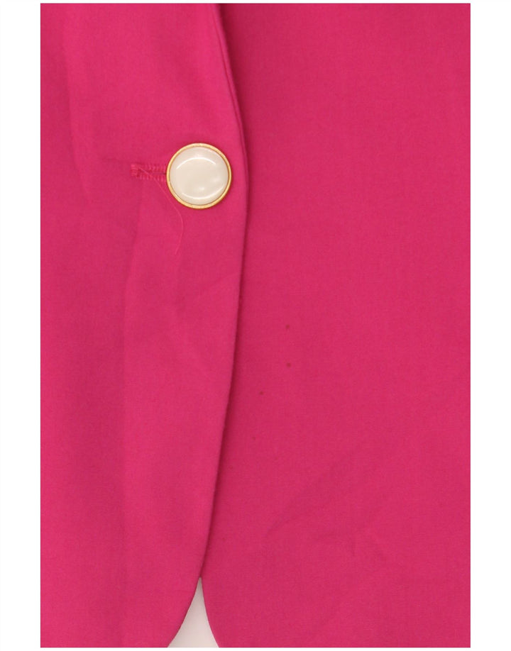Giacca blazer a 1 bottone da donna Zara UK 10 piccola poliestere rosa