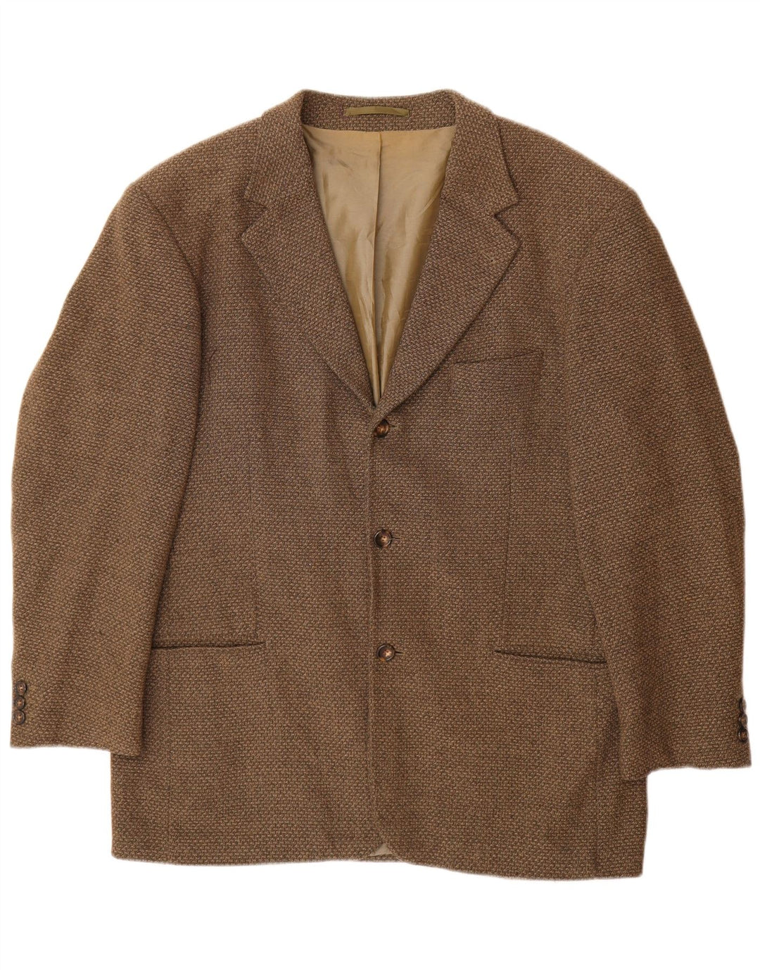 Hugo Boss Mens 3 Button Blazer Jacket EU 52 XL Brown Virgin Wool