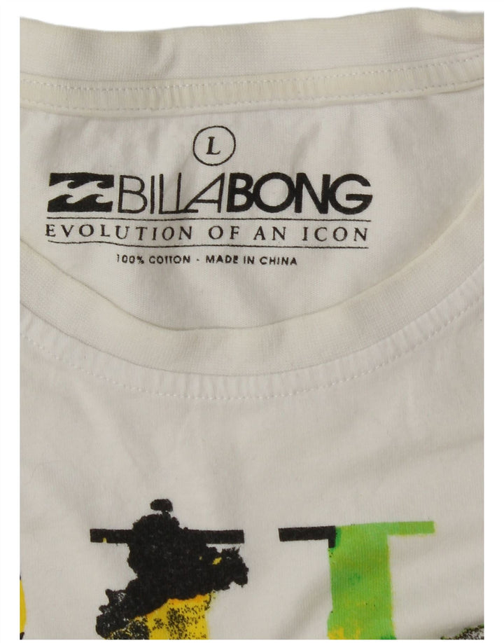 Billabong Mens Graphic T-Shirt Top Large White Cotton