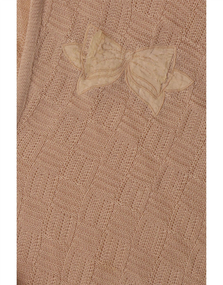 Suéter feminino C&A Batwing com decote em V UE 42 grande bege acrílico