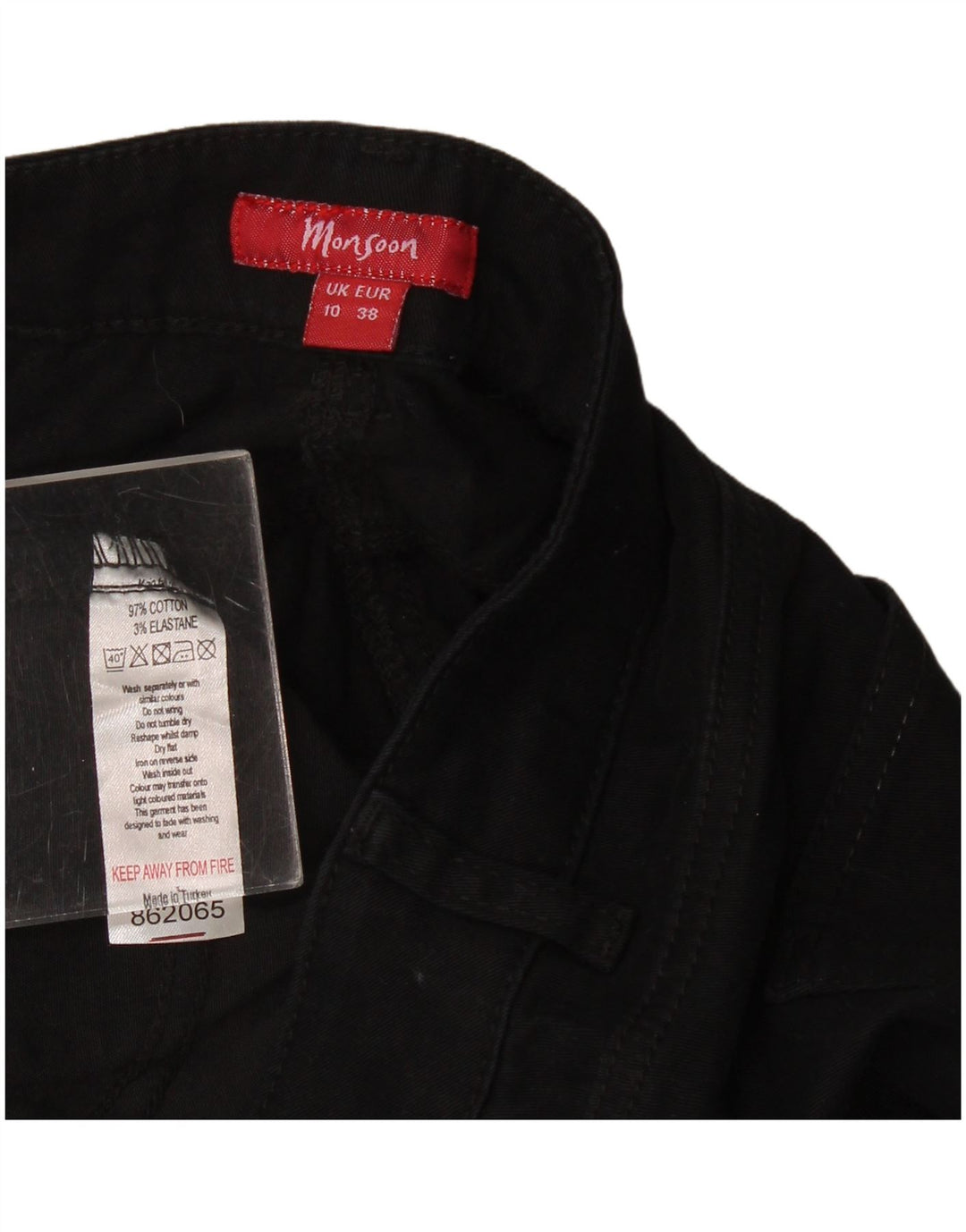 Monsoon Damen Bootcut Jeans UK 10 Small W30 L31 Schwarze Baumwolle