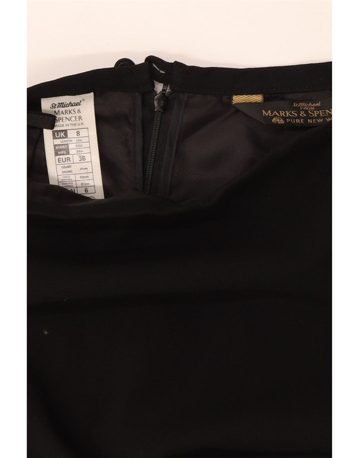Marks & Spencer Womens St. Michael Pencil Skirt UK 8 Small W26 Black