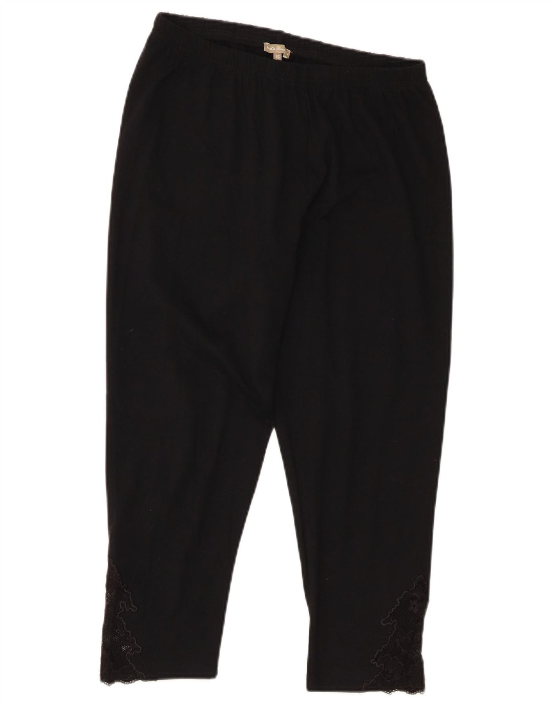 M&Co Womens Capri Leggings UK 16 Large Black Cotton