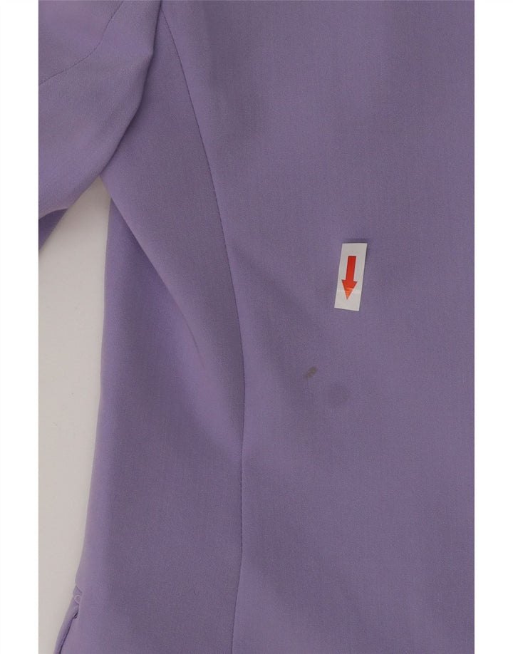 Topshop Womens Double Breasted Blazer Jacket UK 8 Small Purple Polyester