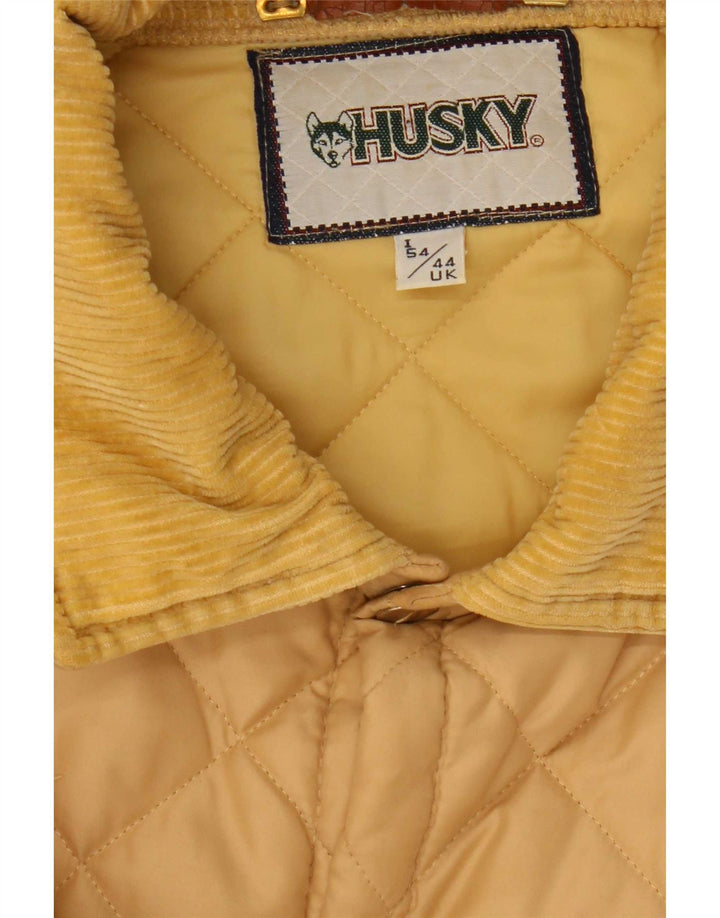 Husky Mens Quilted Jacket UK 44 2XL Beige Nylon