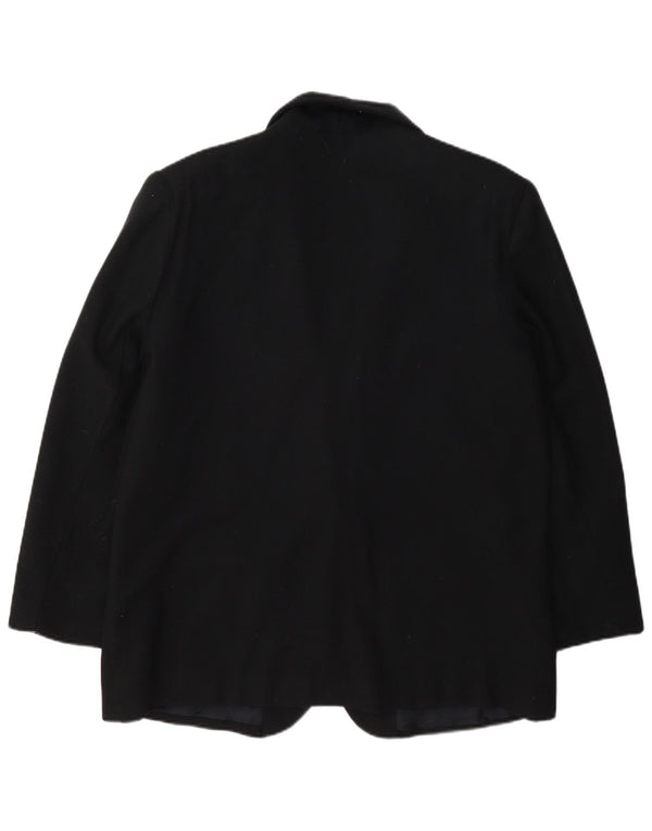 Jaqueta blazer feminina Sag Harbor com 1 botão Reino Unido 14 grande lã preta