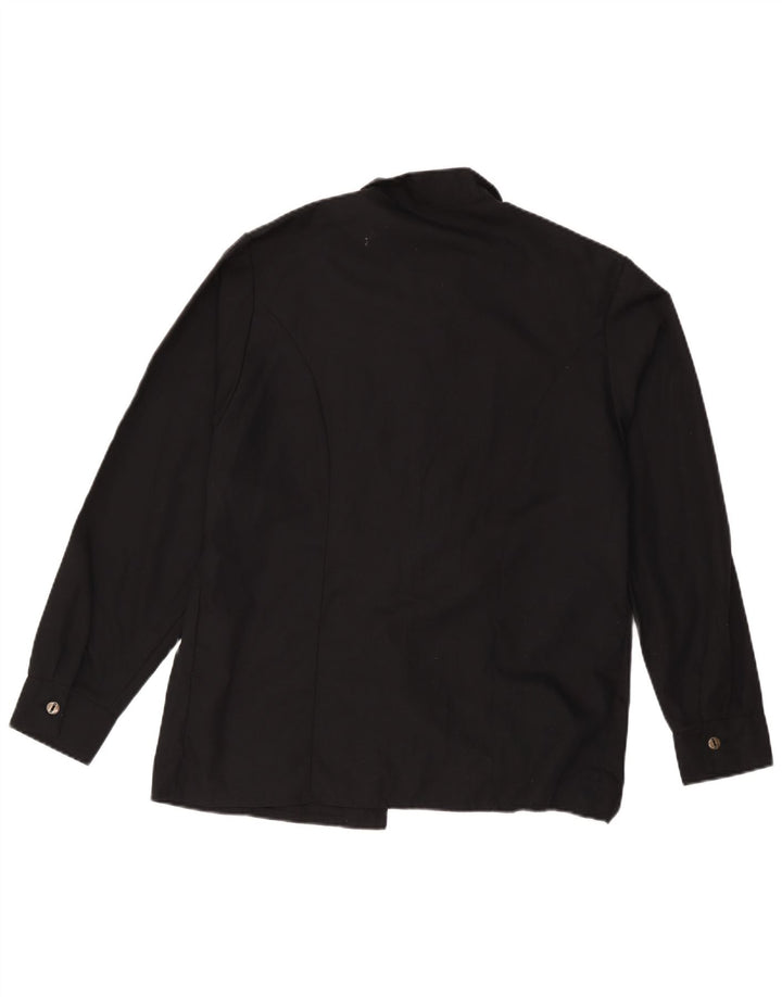 Camisa masculina Mary Coppinger poliéster preto médio