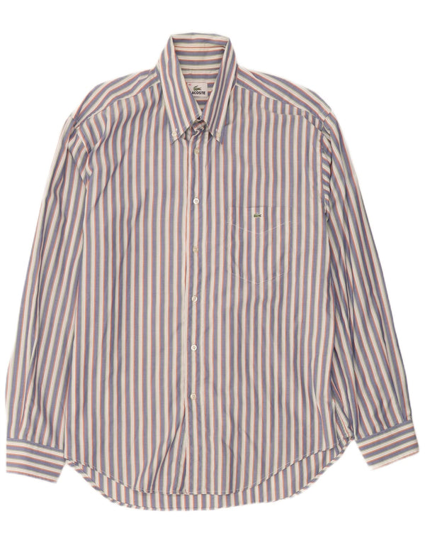 Lacoste Mens Shirt Size 42 Large Grey Striped