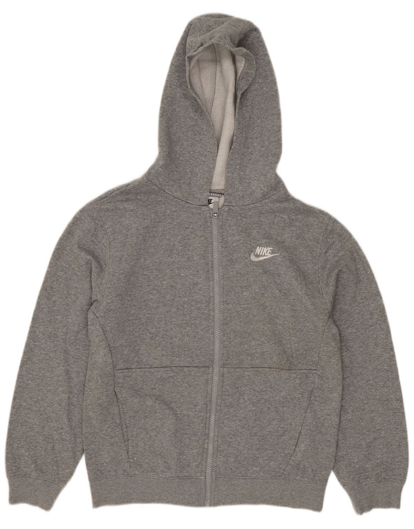 Felpa con cappuccio e zip Nike da bambino, 12-13 anni, in cotone grigio screziato grande