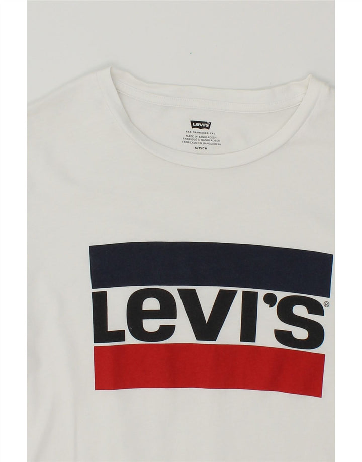 LEVI'S Mens Graphic T-Shirt Top Small White Vintage Levi's and Second-Hand Levi's from Messina Hembry 