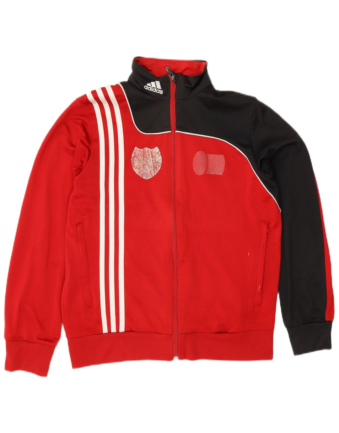 ADIDAS Træningsdragt til drenge Topjakke 13-14 år Rød Colourblock Polyester