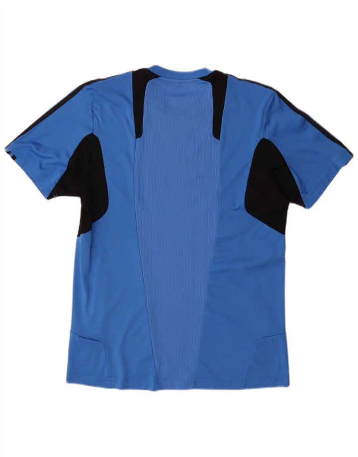 ADIDAS Mens Climacool T-Shirt Top Medium Blue Colourblock Polyester