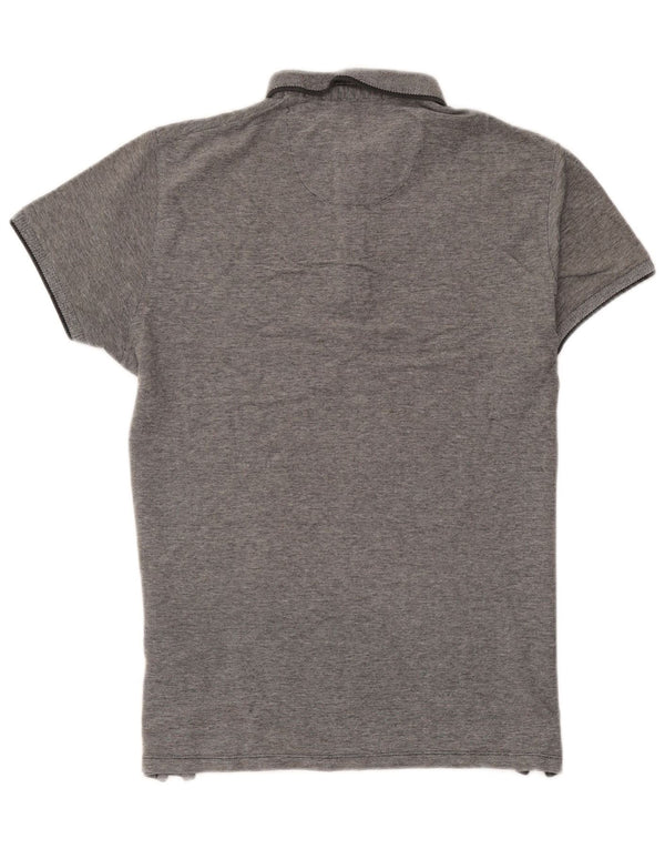 Polo da uomo Wrangler in cotone a righe grigio medio
