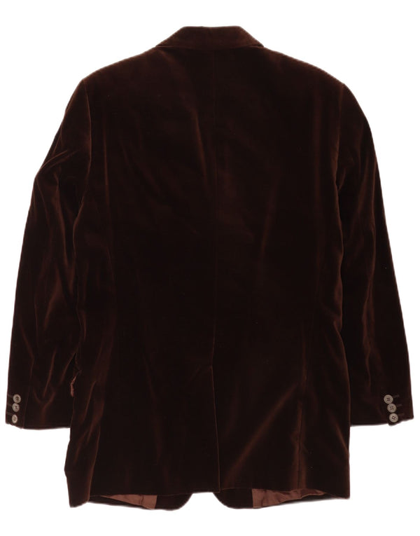 Jaqueta blazer masculina vintage de veludo com 3 botões IT 46 pequeno algodão marrom clássico