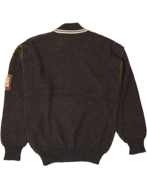 VINTAGE Mens Turtle Neck Jumper Sweater IT 50 Medium Navy Blue Colourblock