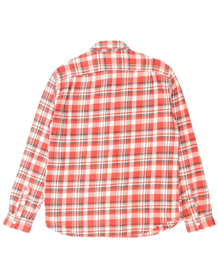 J. CREW Mens Flannel Shirt Large Red Check Cotton