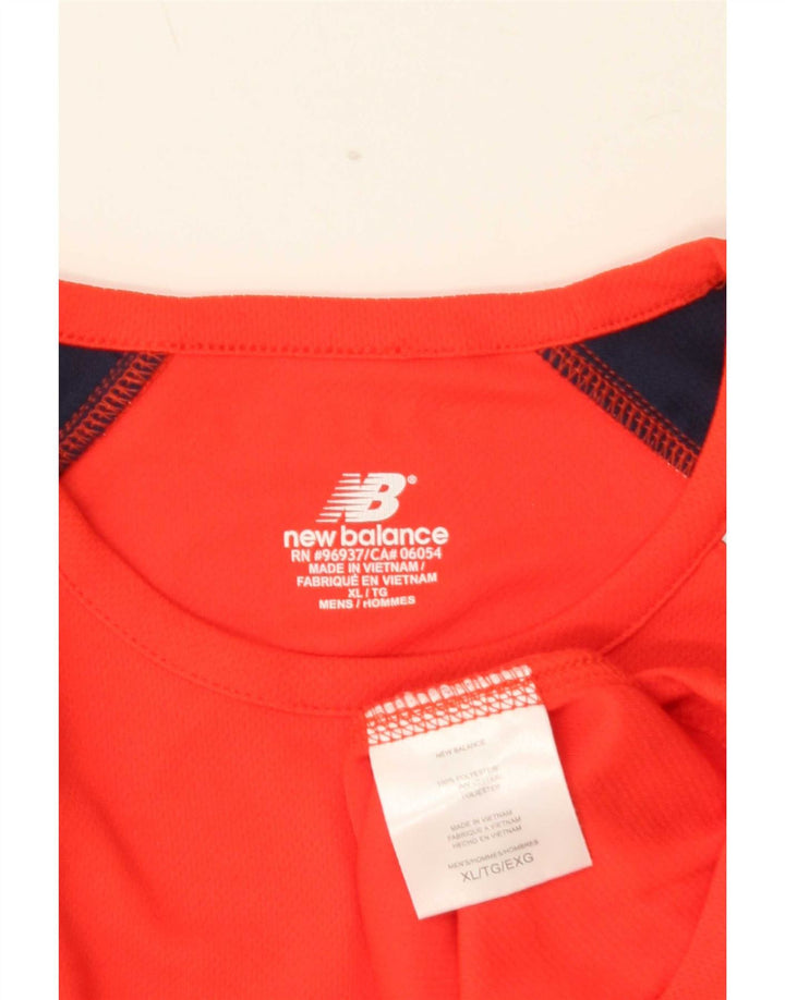 T-shirt da uomo New Balance Top XL rosso in poliestere color block