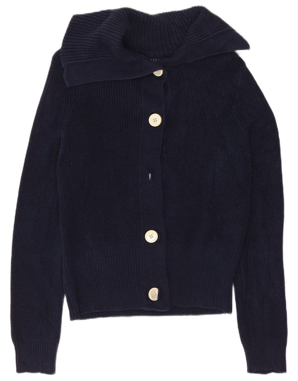 Maglione cardigan da donna CHAPS UK 10 piccolo cotone blu navy