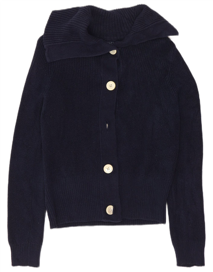 CHAPS Womens Cardigan Sweater UK 10 Small Navy Blue Cotton