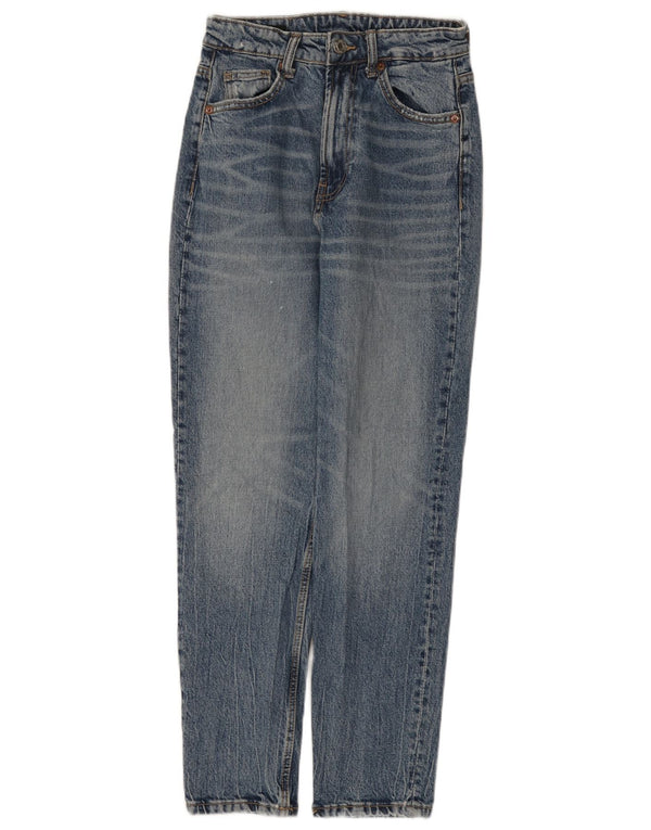Женские зауженные джинсы с высокой талией Zara EU 34 2XS W24 L28, синий хлопок