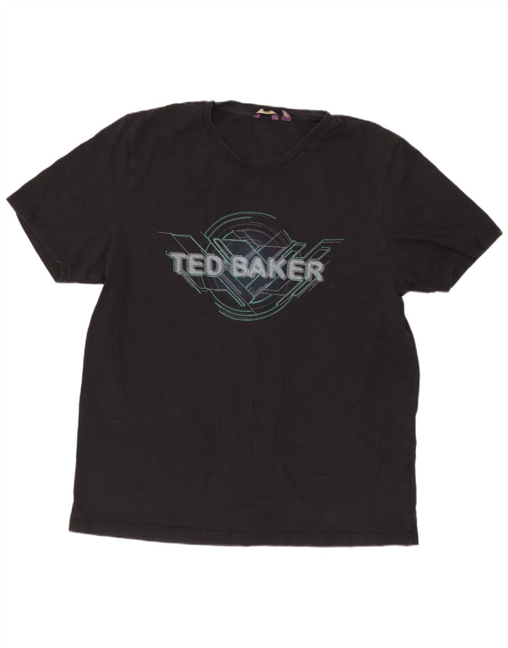 TED BAKER Mens Graphic T-Shirt Top Size 6 2XL Black