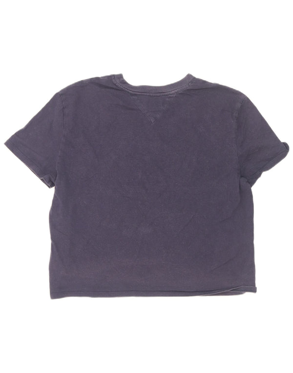 Tommy Hilfiger női Crop grafikus póló felső UK 18 XL sötétkék pamut