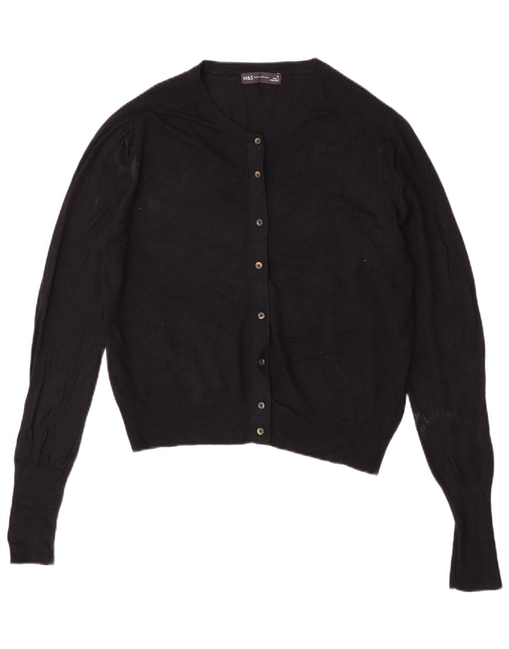 Marks & Spencer Womens Oversized Cardigan Sweater UK 10 Small Black