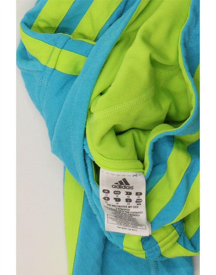 Felpa con cappuccio da donna Adidas UK 14 poliestere blu medio