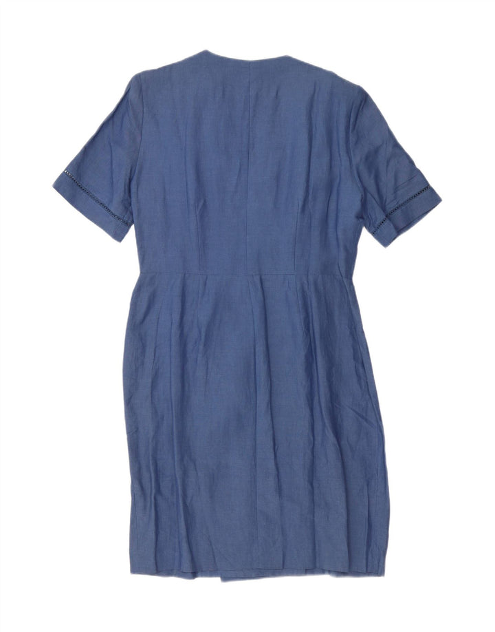 Vintage Womens Wrap Dress IT 50 XL Blue
