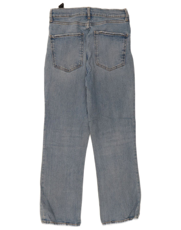 Calça jeans reta feminina Zara cintura alta EU 36 XS W26 L27 algodão azul
