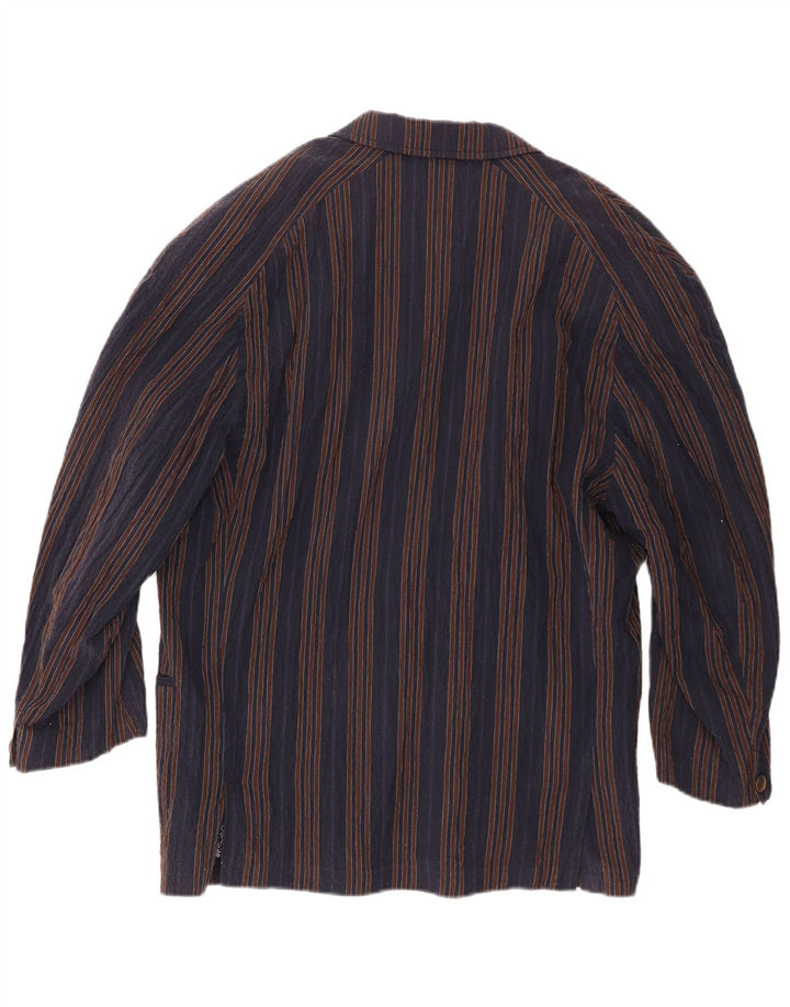 Ciao Mens Traditional Fit Blazer Jacket IT 46 Small Navy Blue Striped