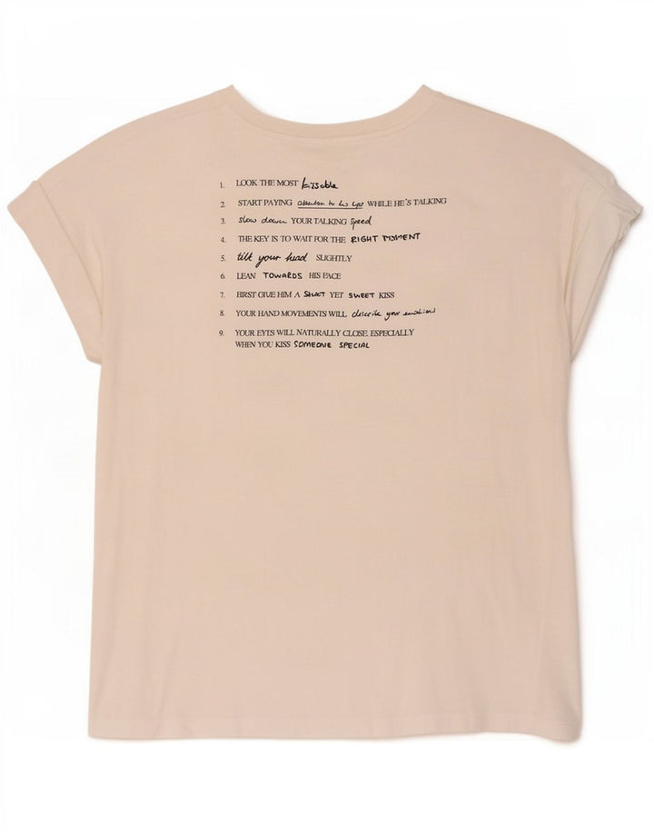 Zara Womens Oversized Graphic T-Shirt Top UK 10 Small White